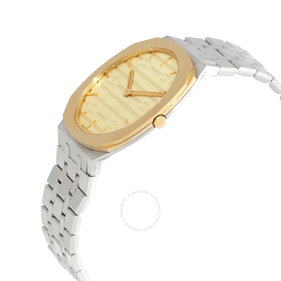 Gucci 25H Quartz Gold Dial Ladies Watch YA163403 - 2