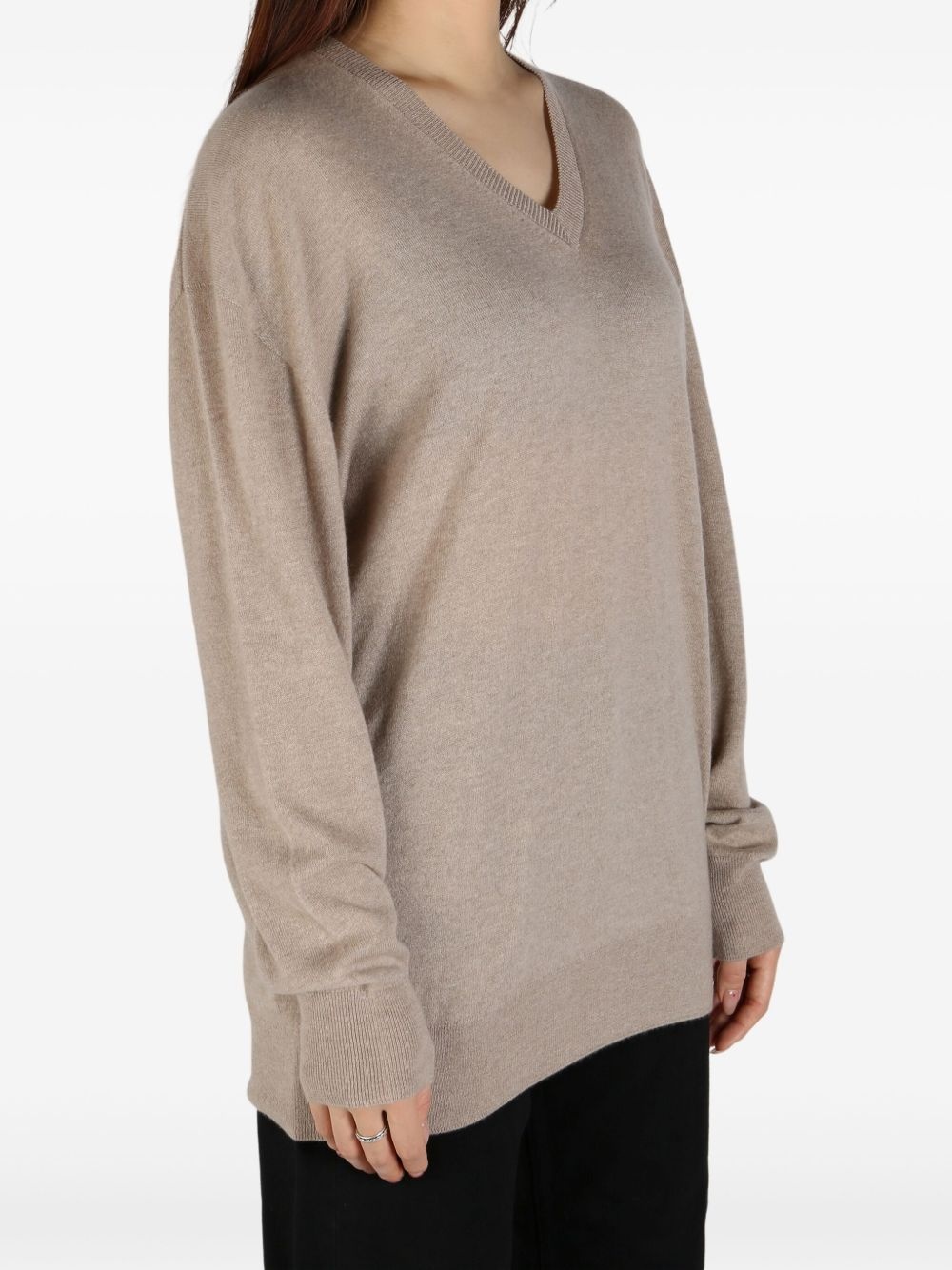v neck sweatshirt - 2