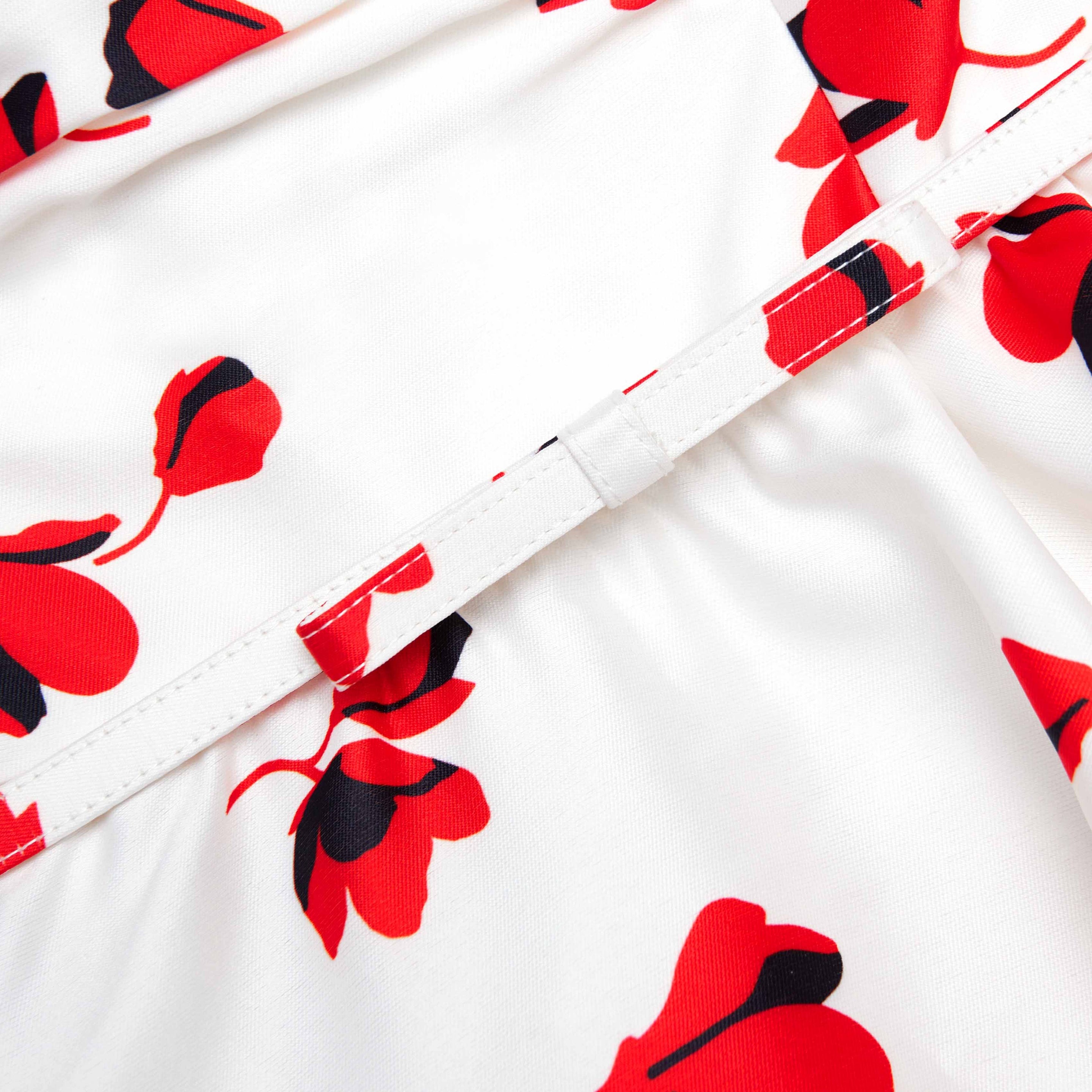 Floral Print Taffeta Midi Dress - 5