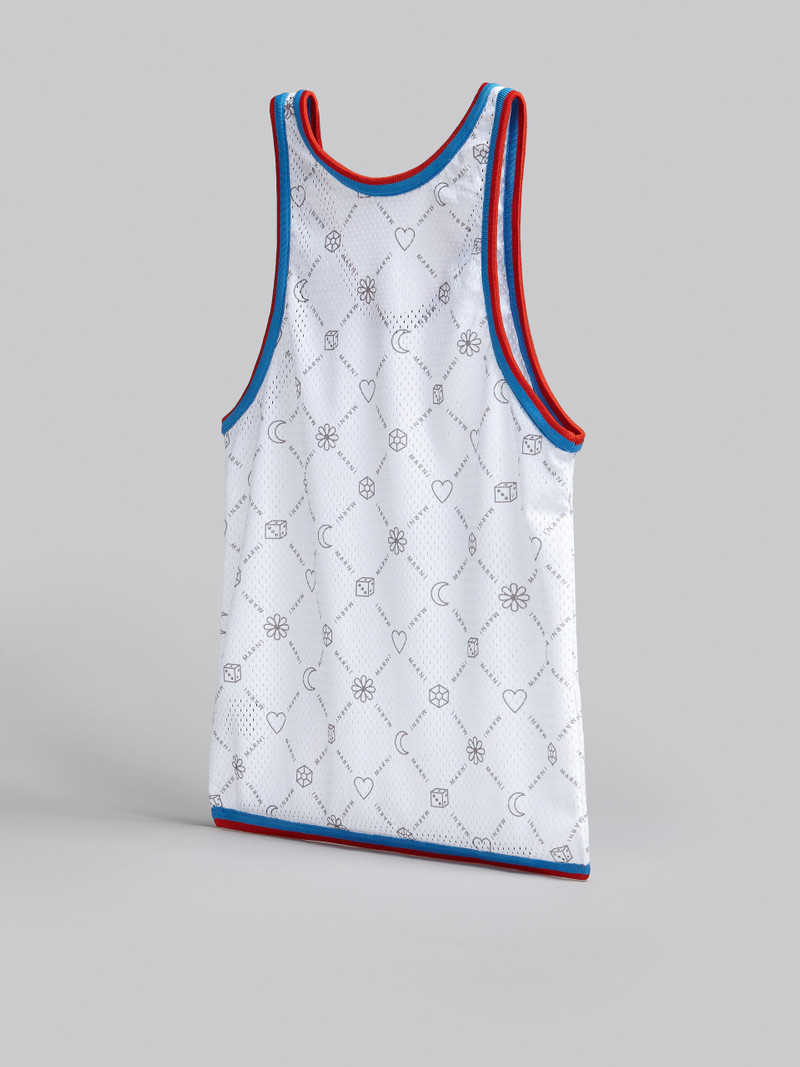 WHITE TANK-TOP SHOPPING BAG WITH MARNIGRAM PRINT 3