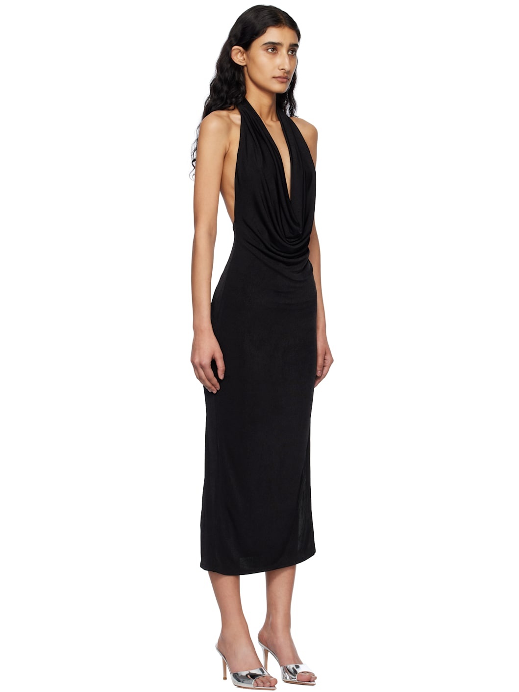 Black Cowl Neck Maxi Dress - 2