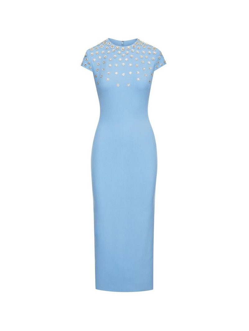 CRYSTAL EMBROIDERED CAP SLEEVE DRESS 5