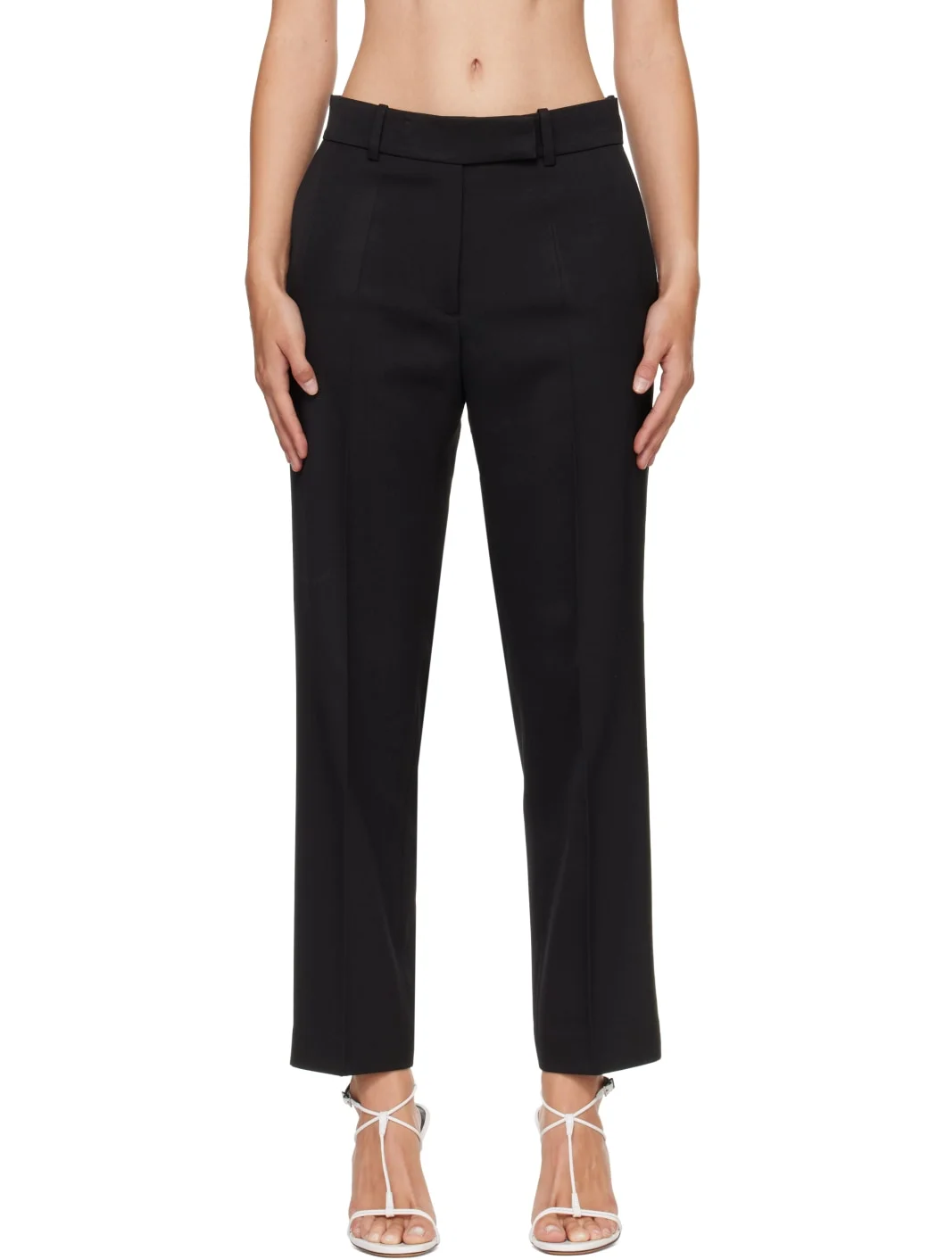 Black Mies Cigarette Leg Tailored Trousers - 1