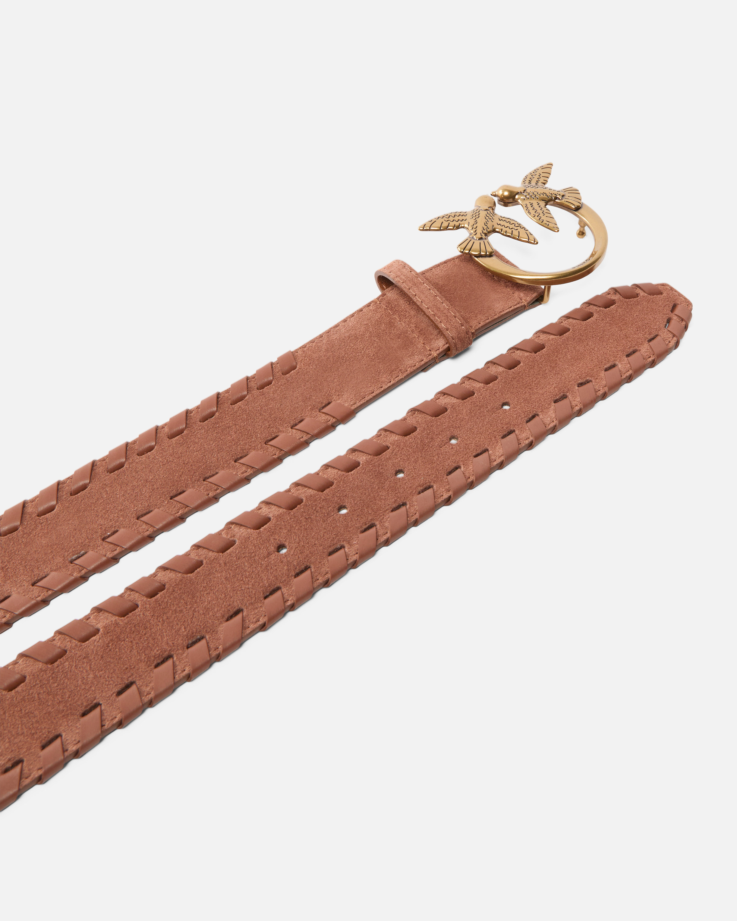 4-CM LEATHER BELT WITH LOVE BIRDS BUCKLE - 3