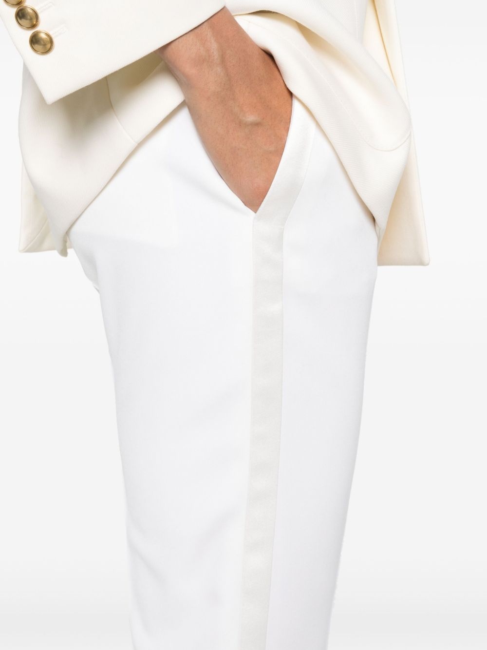 pleated front slim-fit trousers - 5