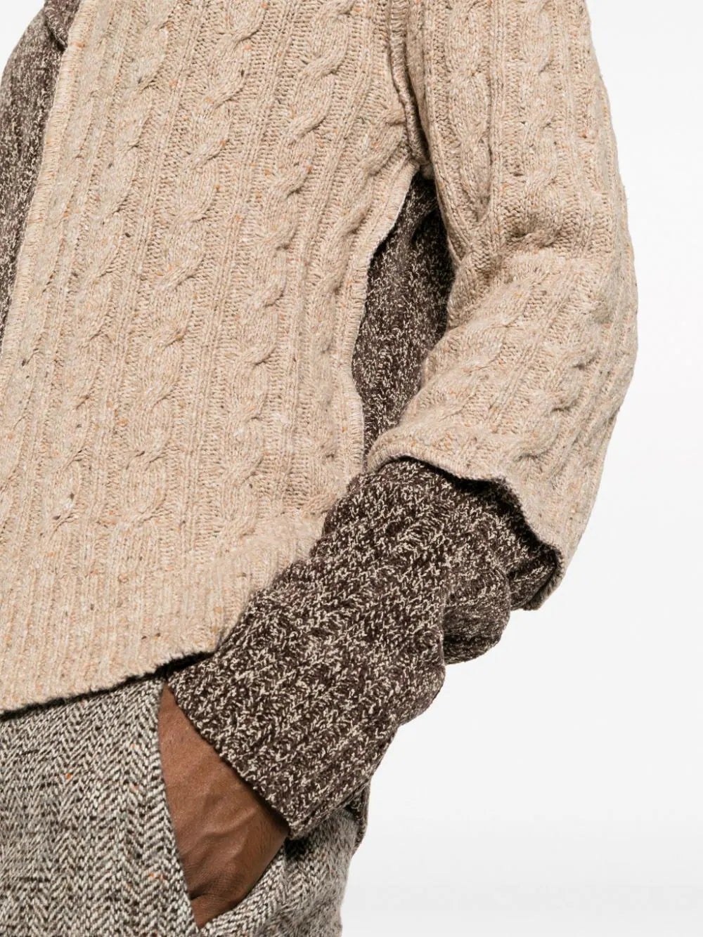 ASYMMETRIC-NECK PATCHWORK JUMPER - 5