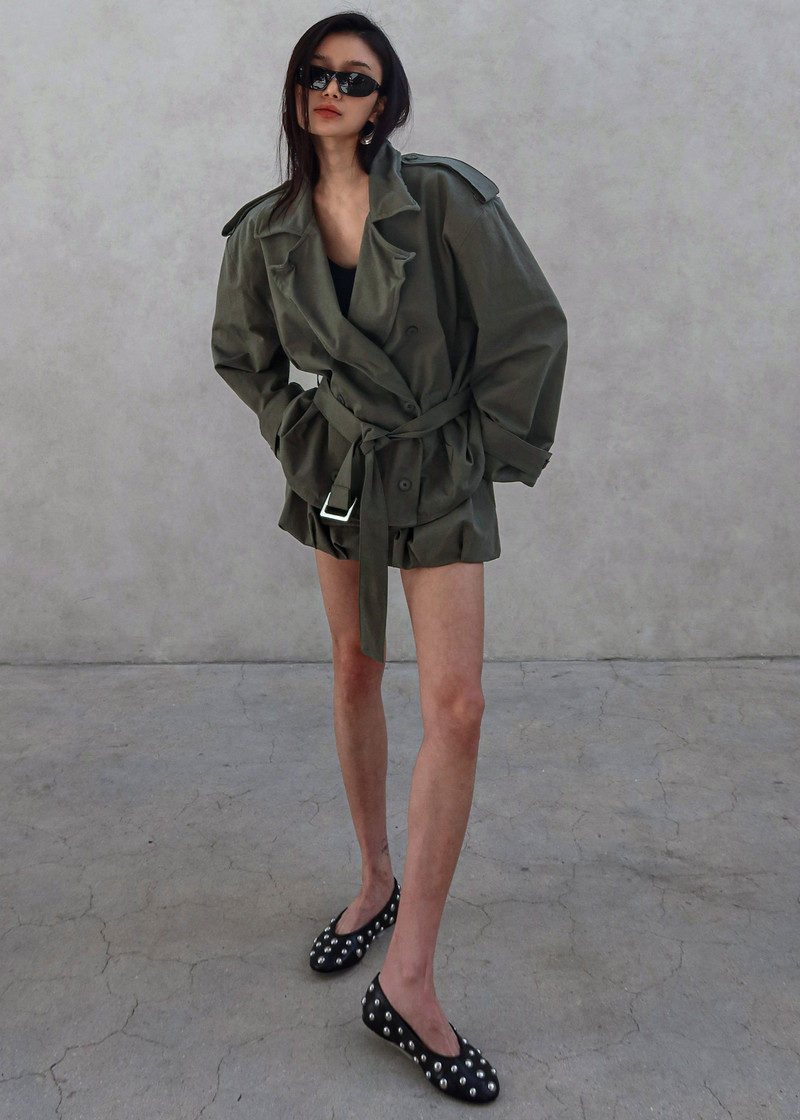 Hedley Wired Short Trench - Olive 8