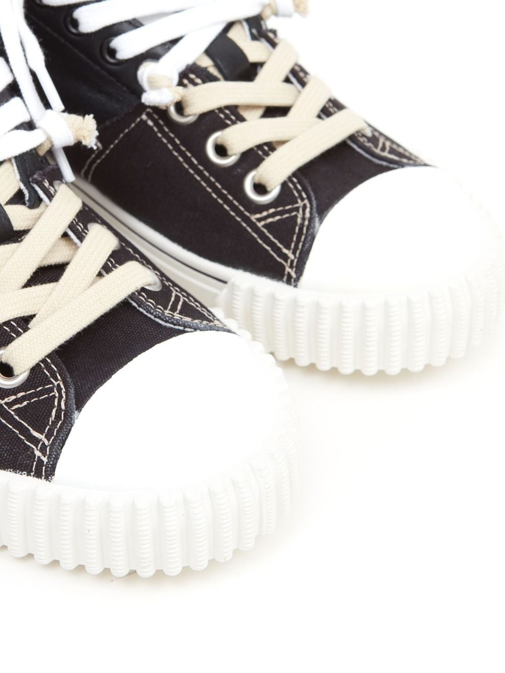 two-tone lace-up trainers - 4