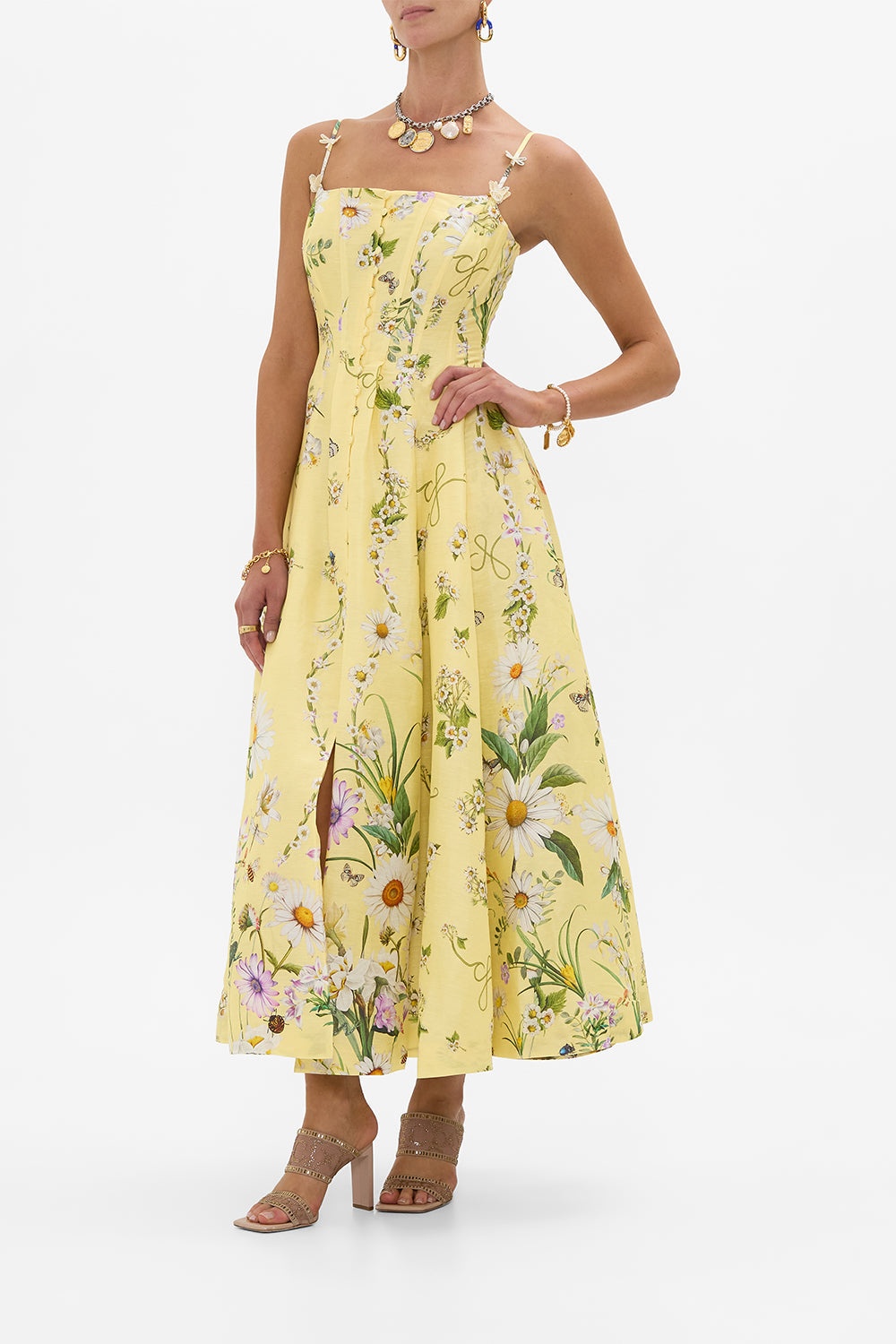 CORSET DRESS WITH LONG FLARED SKIRT - 4