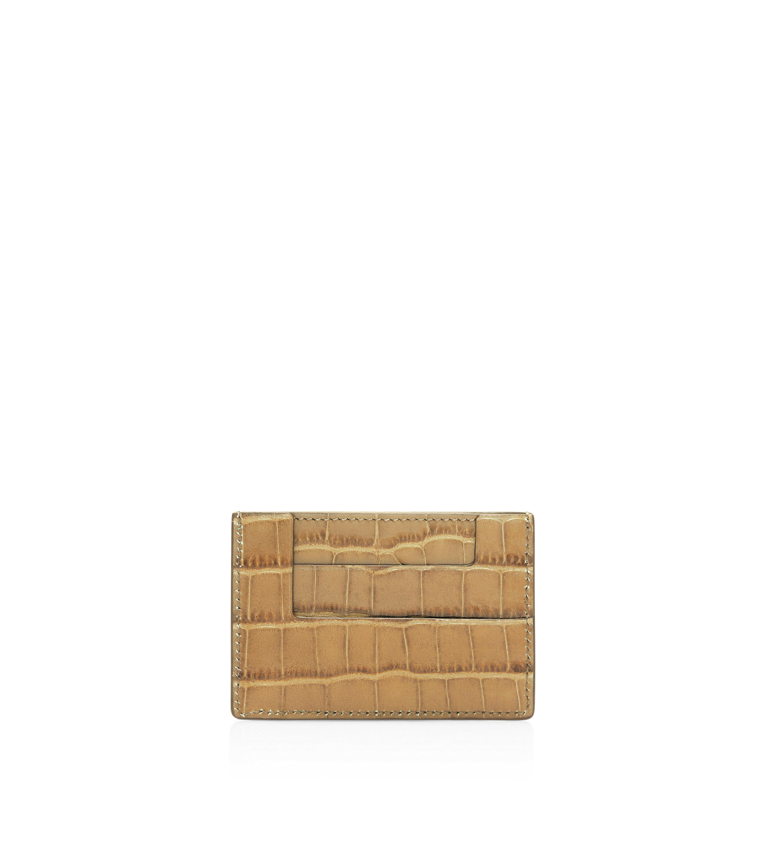 SHINY STAMPED CROCODILE LEATHER CLASSIC TF CARD HOLDER - 2