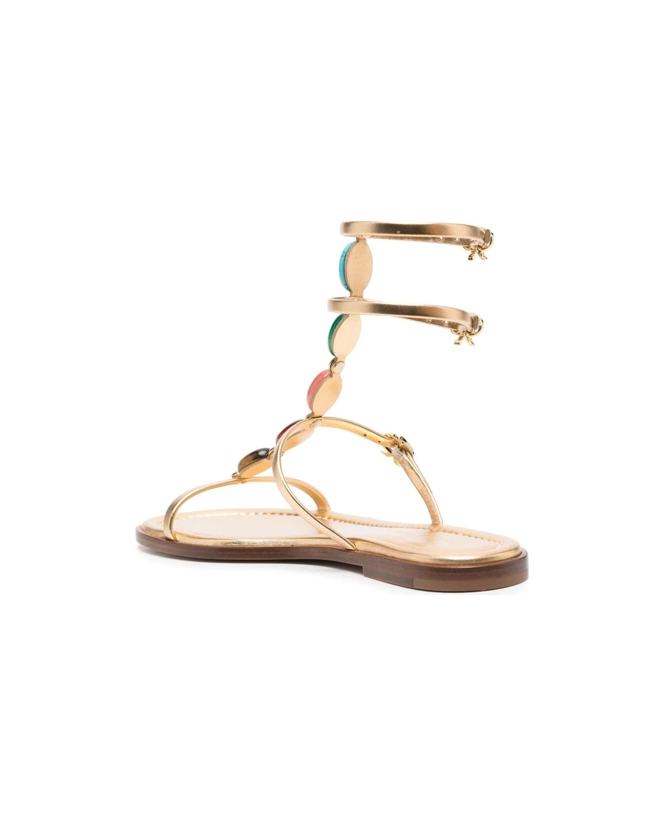 Shanti 05 Sandals In Gold Metallic Leather - 2