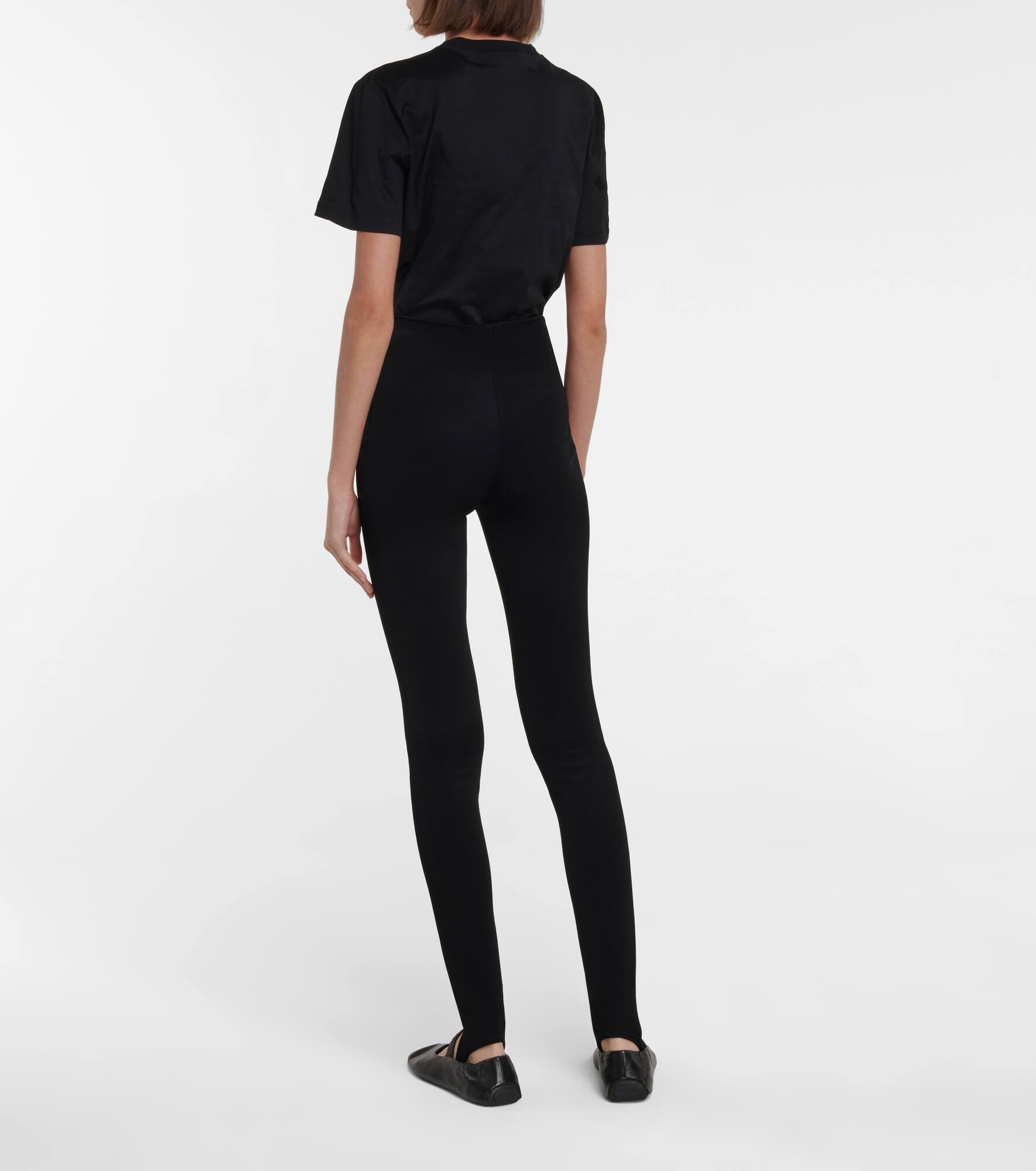 High-rise stretch-jersey stirrup leggings - 3