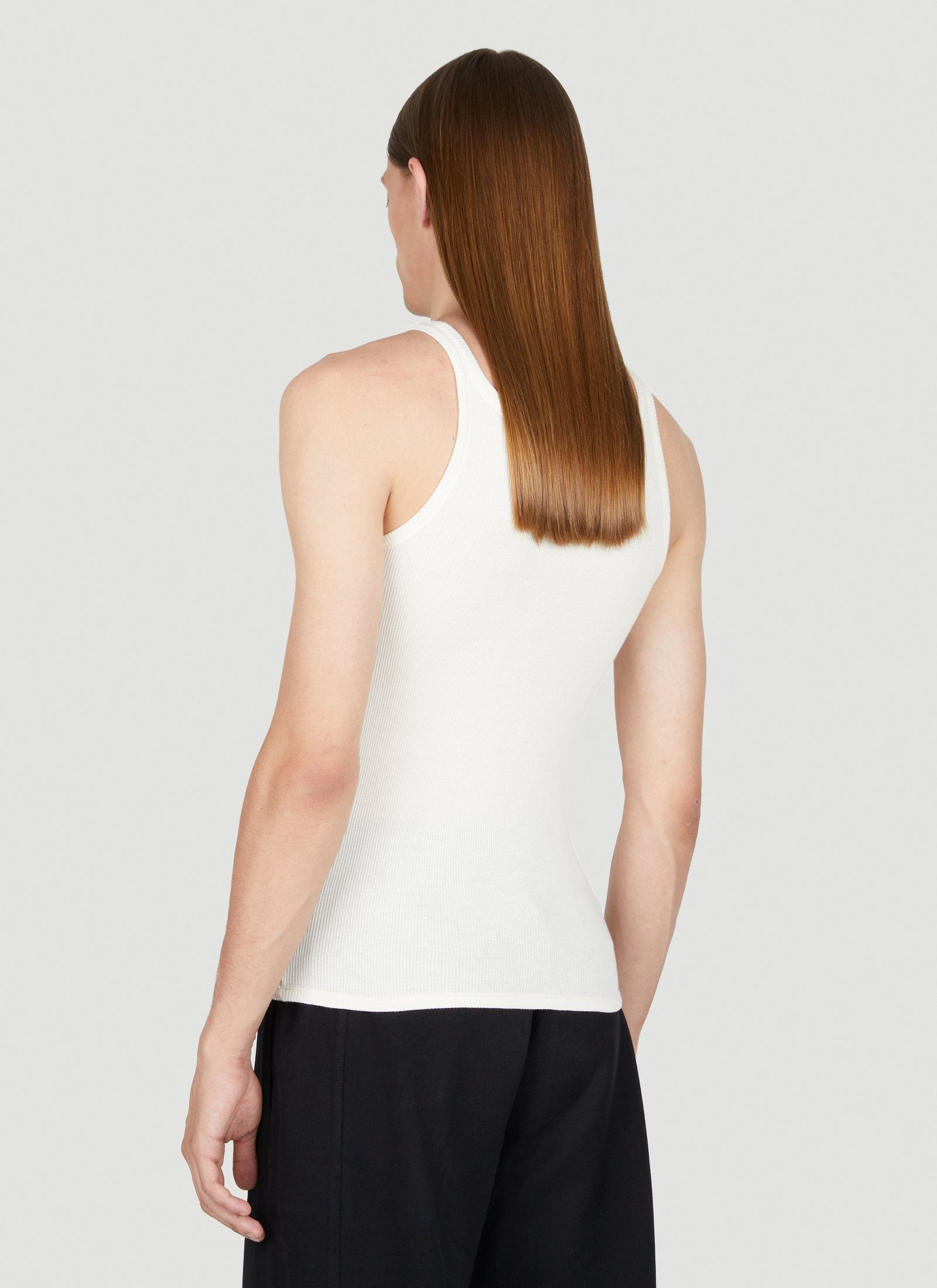 Saint Laurent Men Logo Embroidery Rib Tank Top - 4