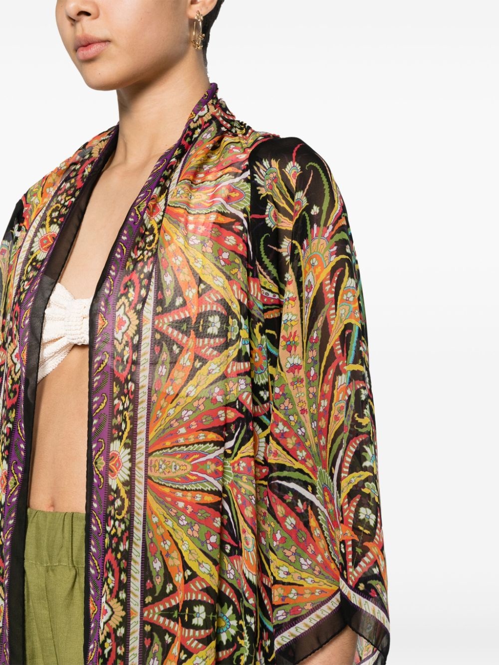 paisley-print silk jacket - 5