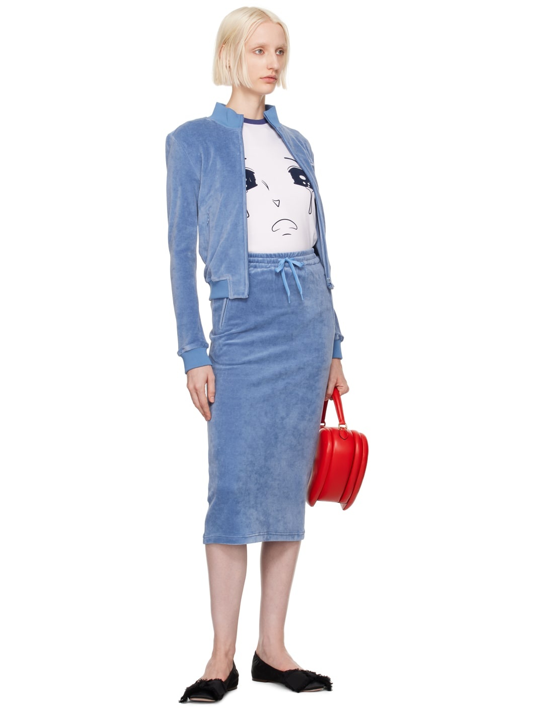 Blue Crop Zip-Up Track Jacket - 4