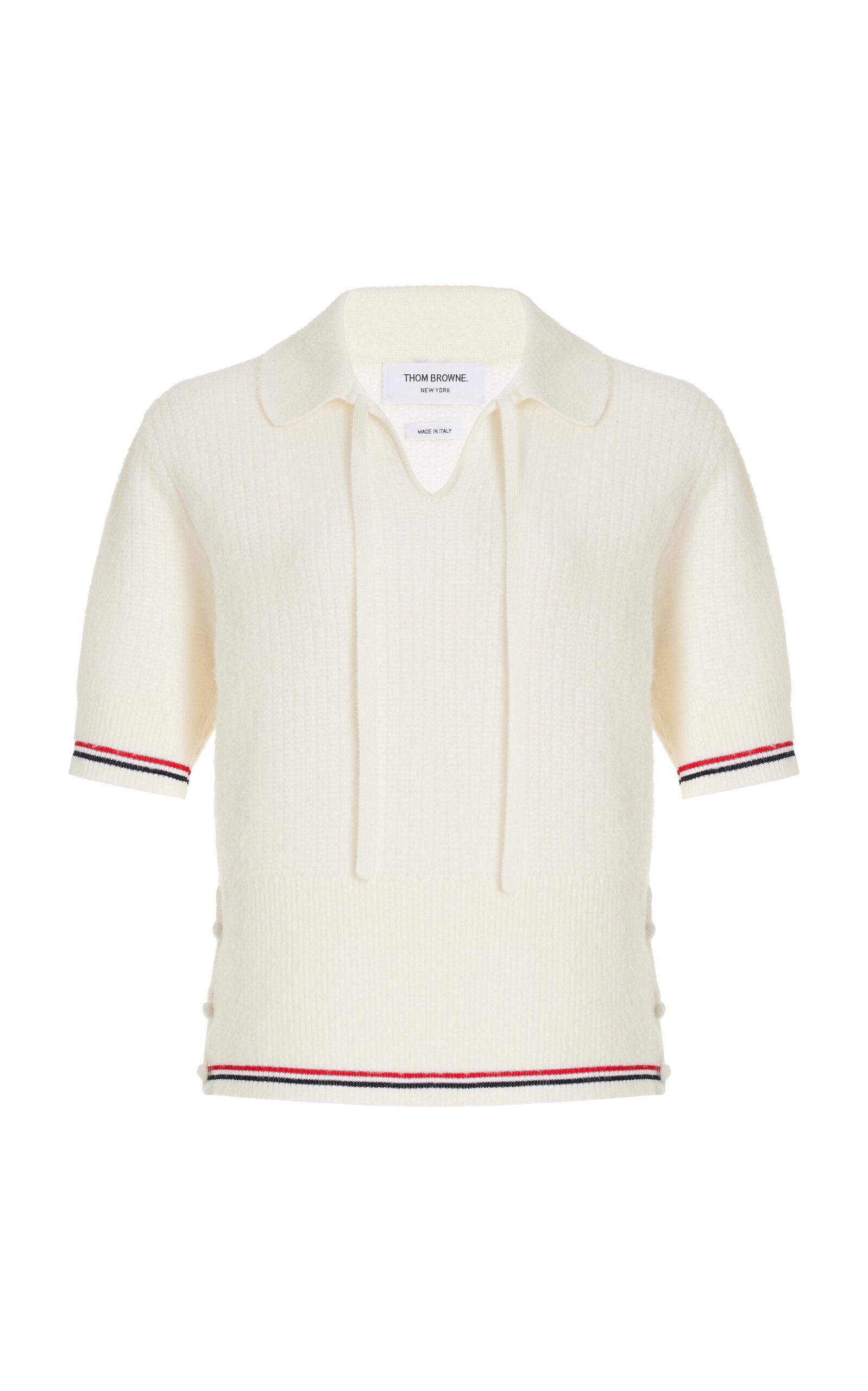 Wool-Blend Polo Top white - 1