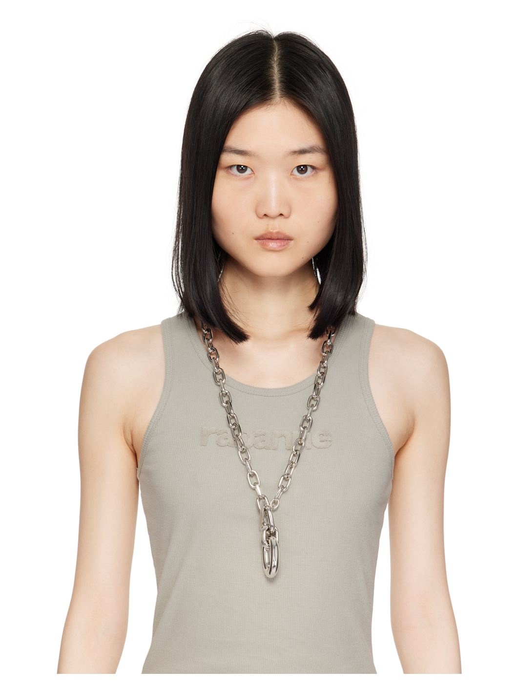 Silver Double XL Link Pendant Necklace - 2