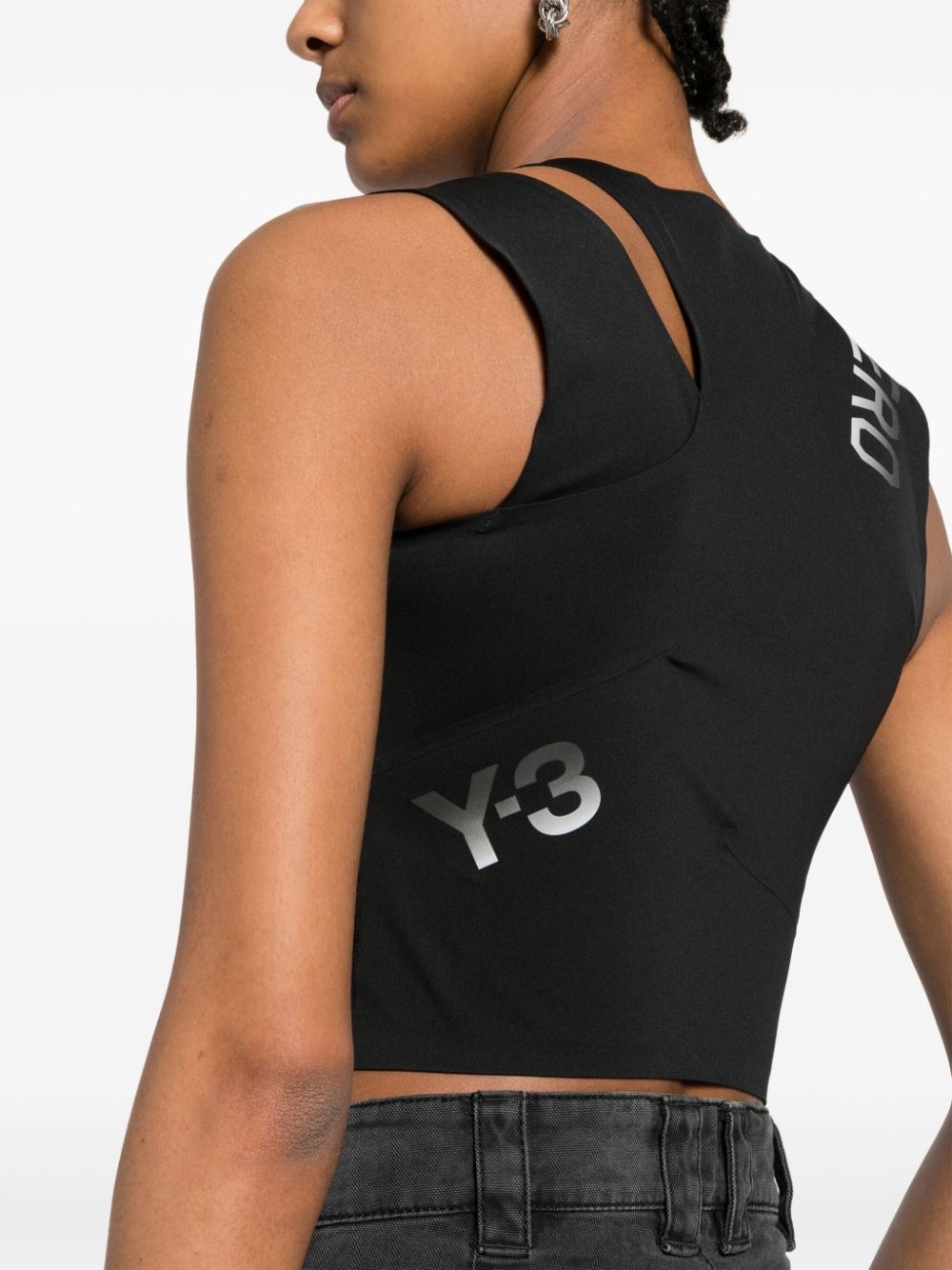 logo-print cropped tank top - 5