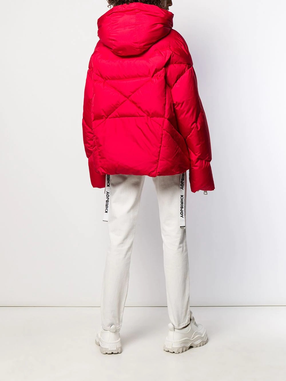 logo drawstring puffer jacket - 4