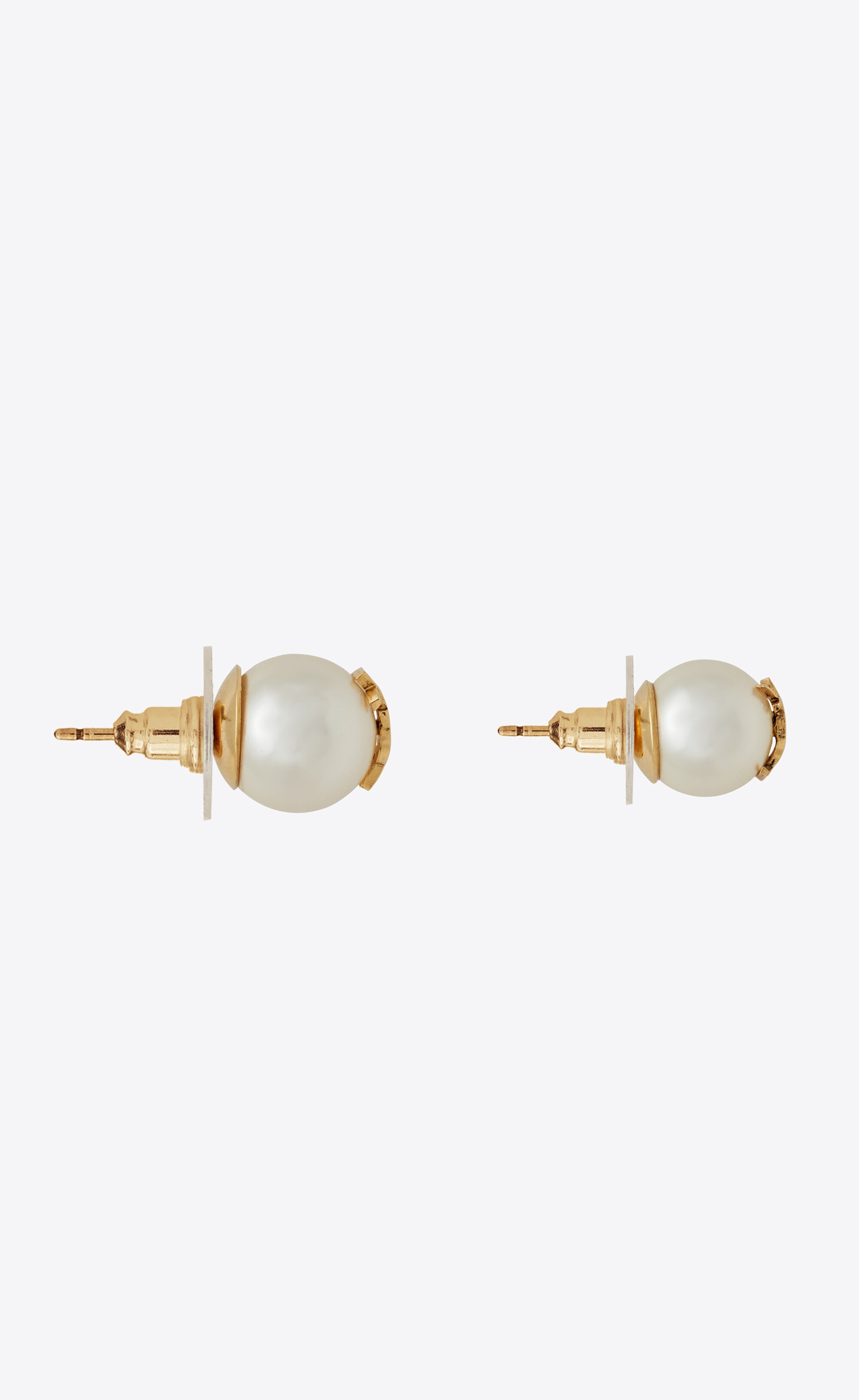 ysl pearl earrings in metal - 2