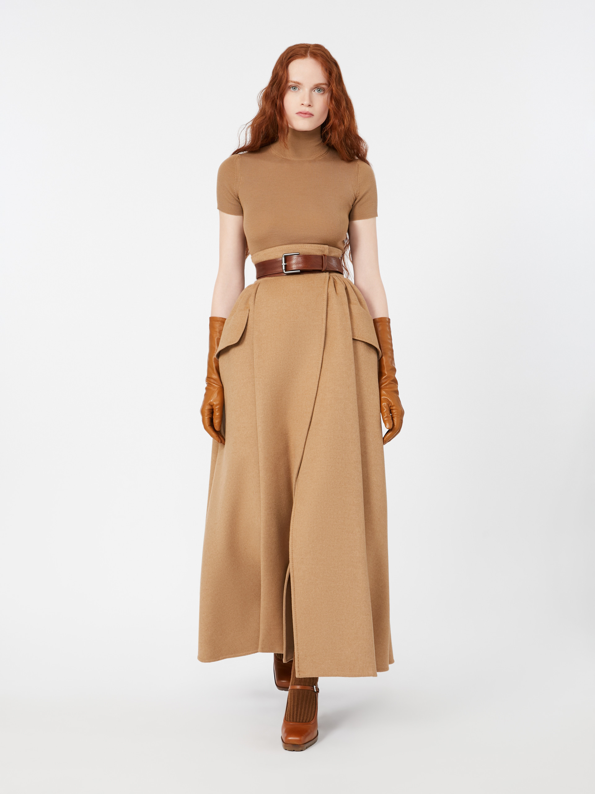 EUFEMIA Camel drap skirt - 2
