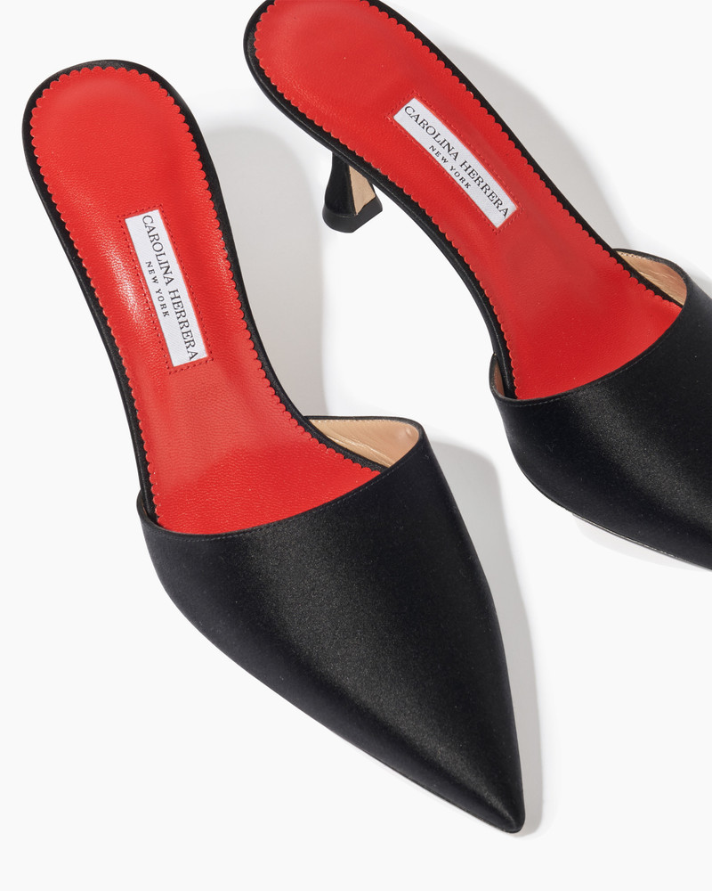 Satin Kitten Heel Mule 5