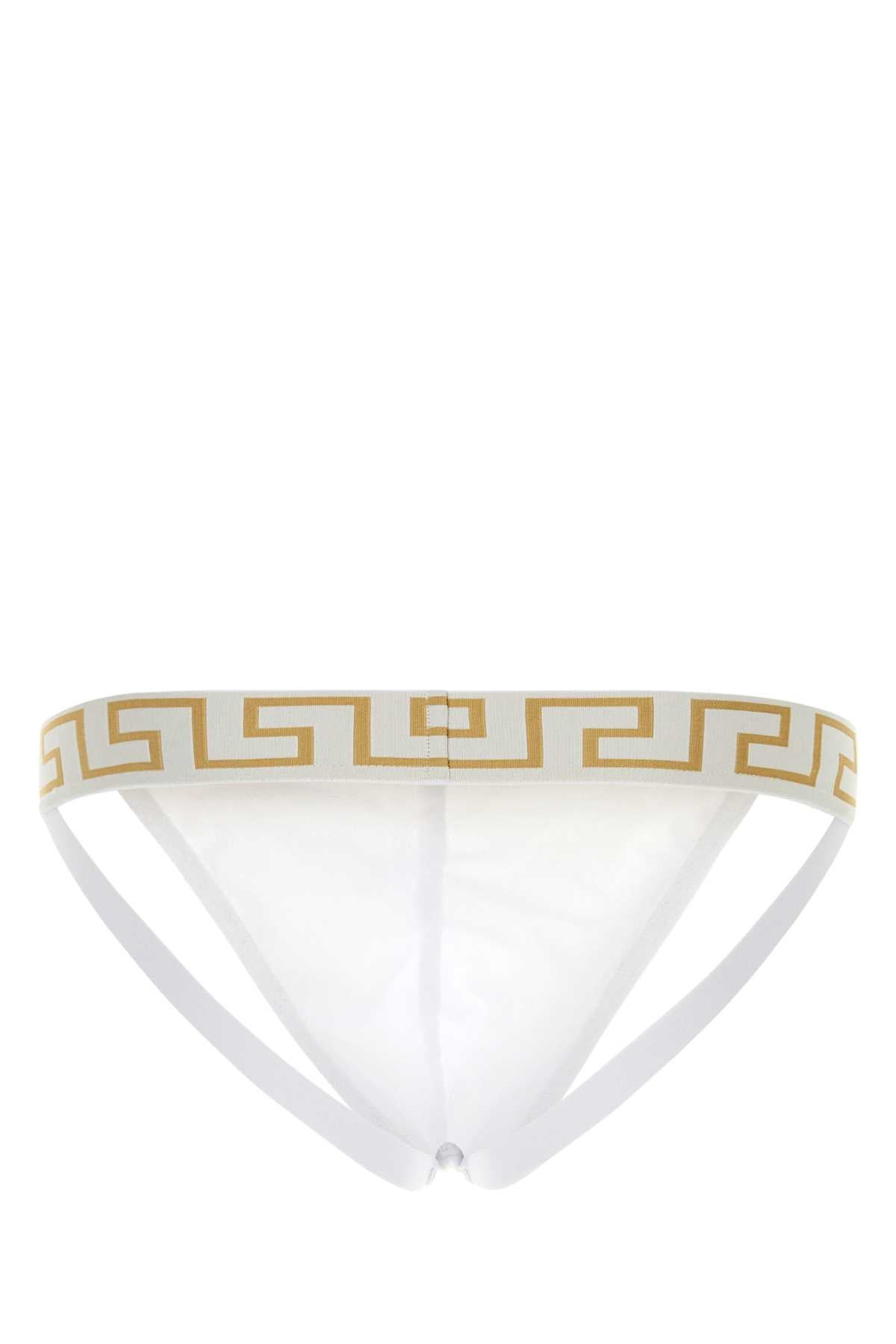 Versace Men White Stretch Cotton Brief - 2