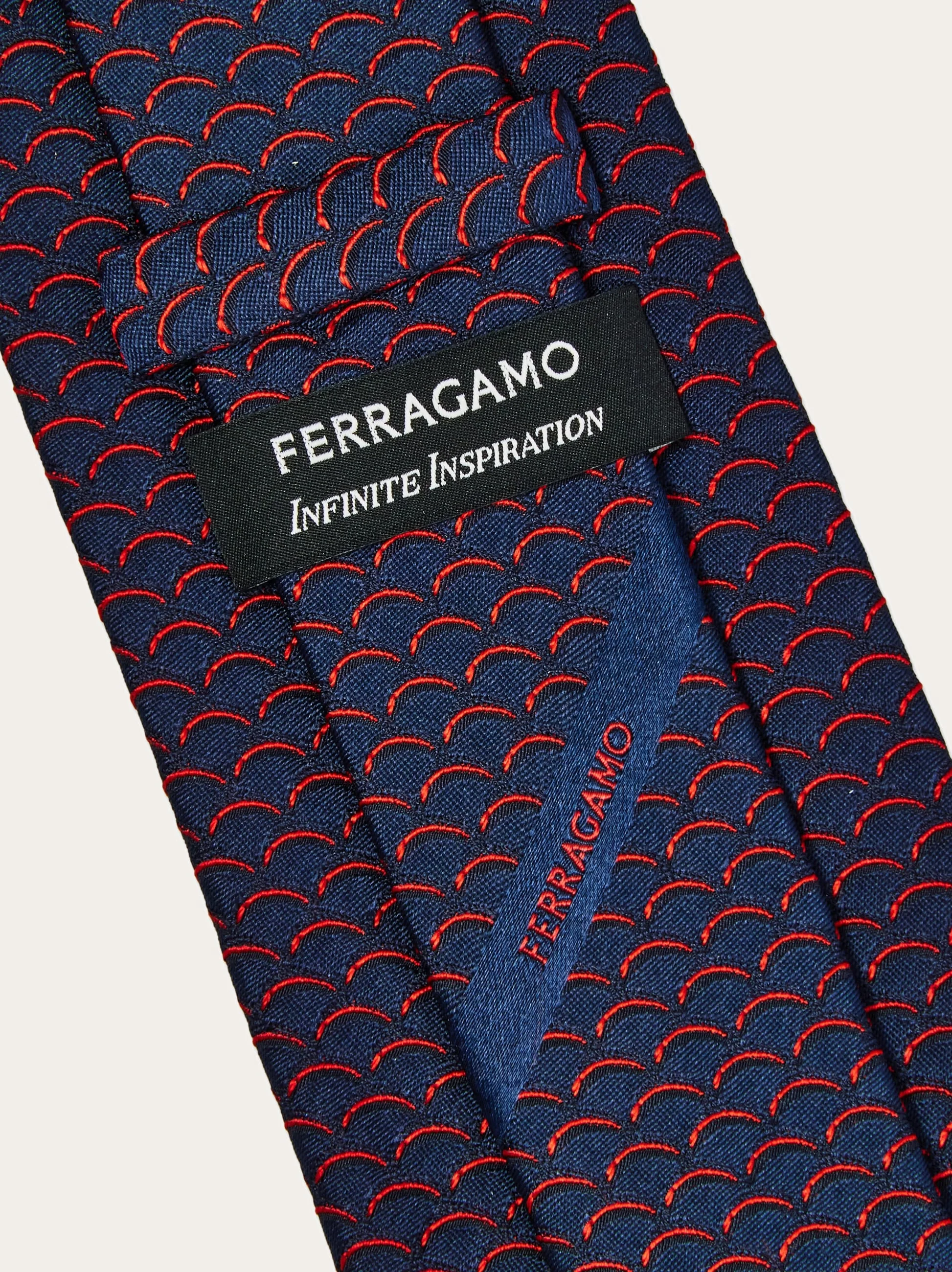 Archi print silk tie - 1