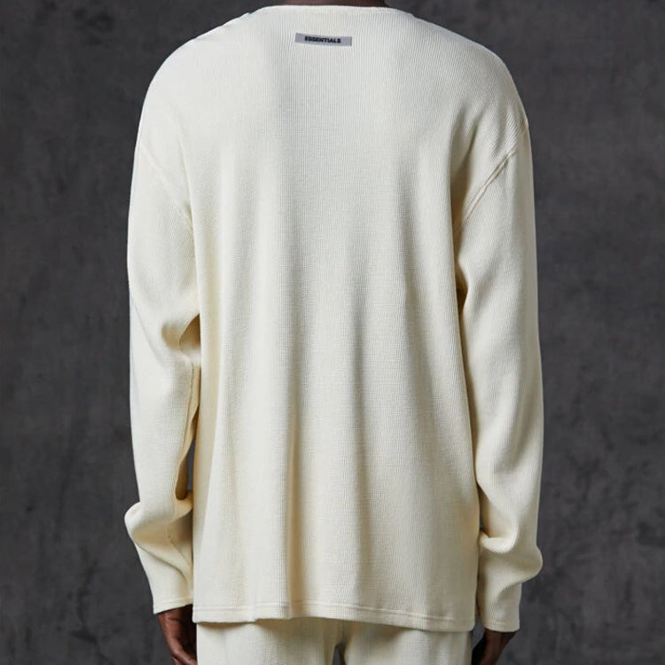 Fear of God Essentials FW20 Thermal Long Sleeve Henley Tee 'Cream' FOG-FW20-170 - 5
