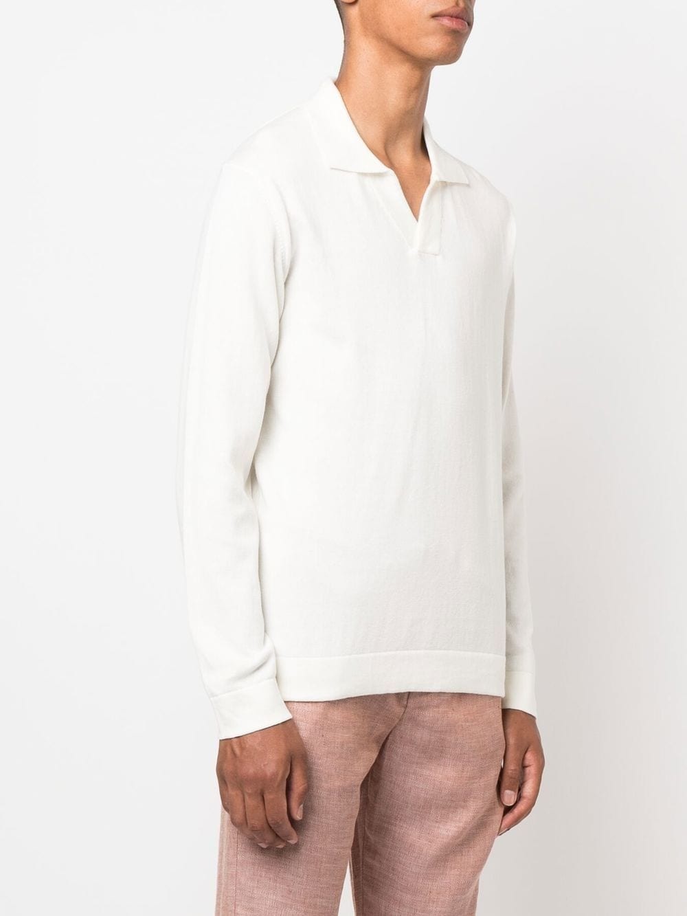 knitted long-sleeve polo shirt - 3