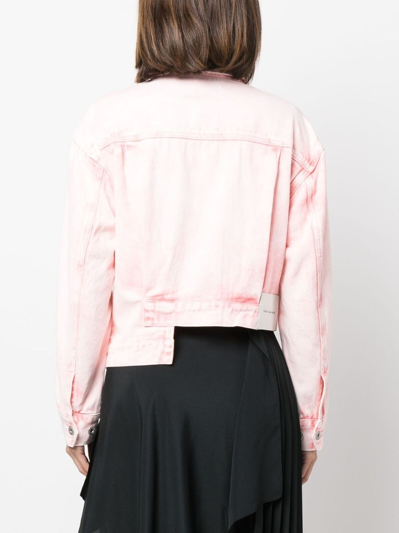 logo-plaque asymmetric denim jacket 4
