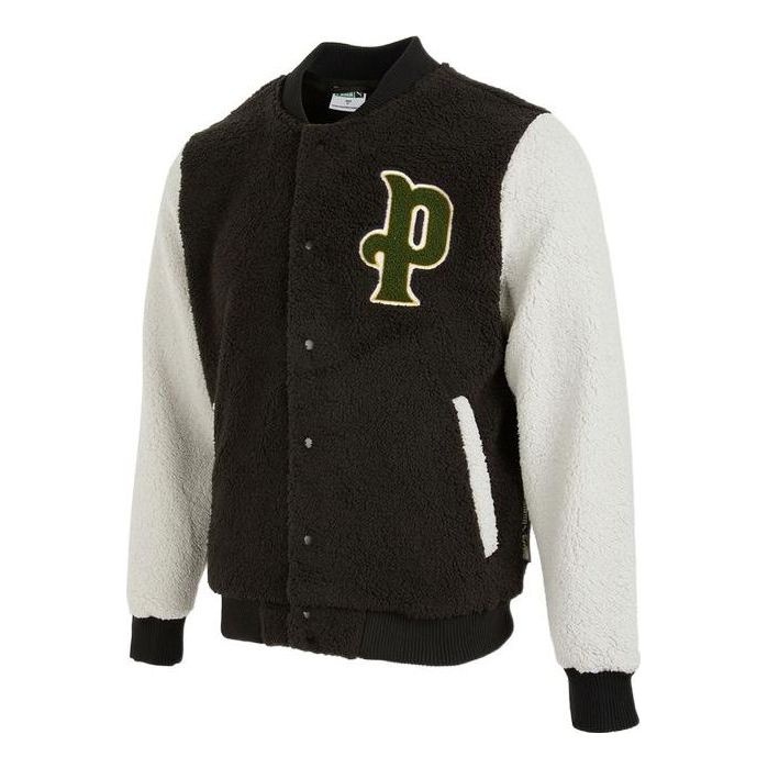 Puma Logo Sherpa Baseball Jacket 'Black' 536182-05 - 1