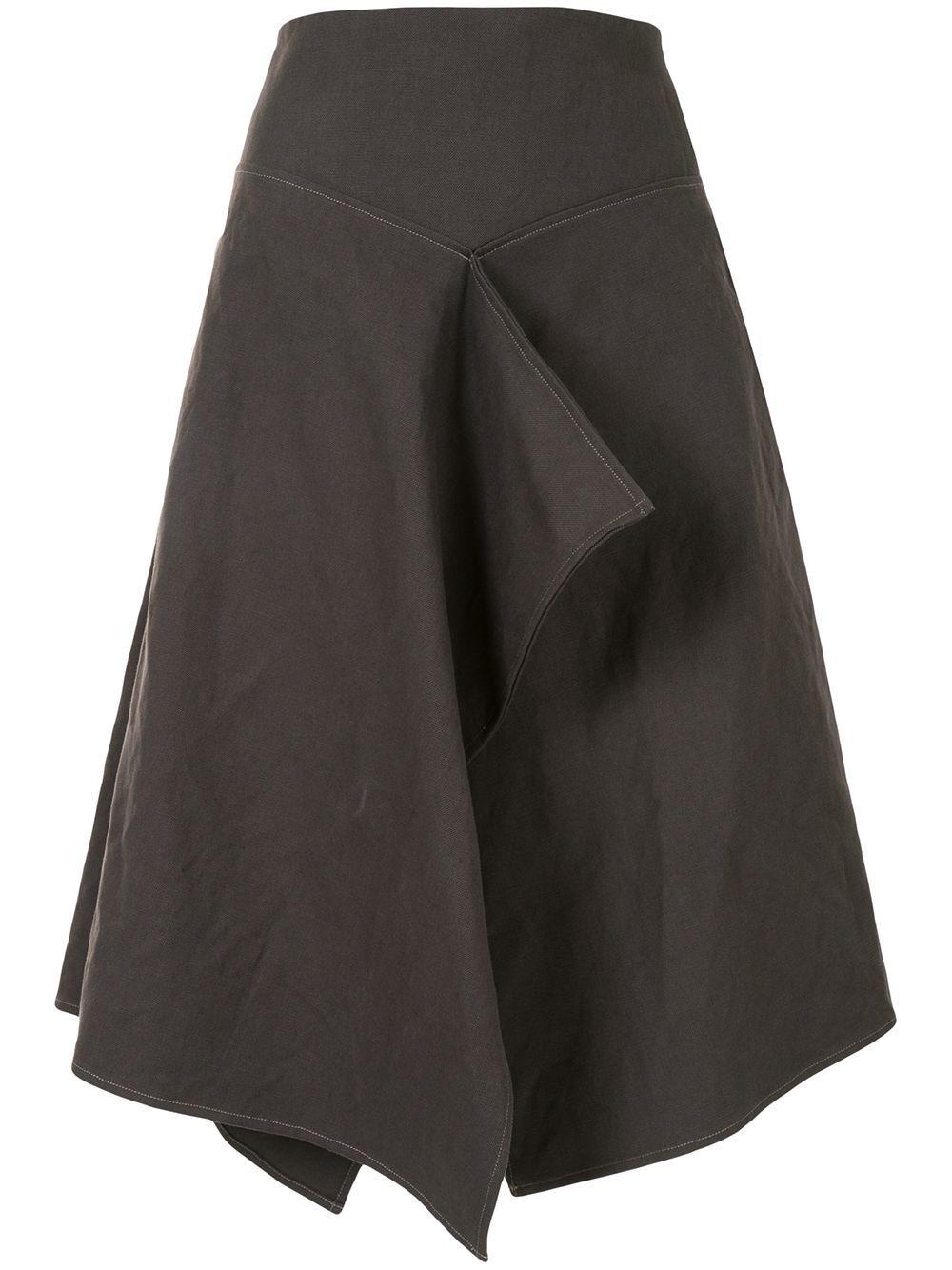 draped A-line skirt - 1