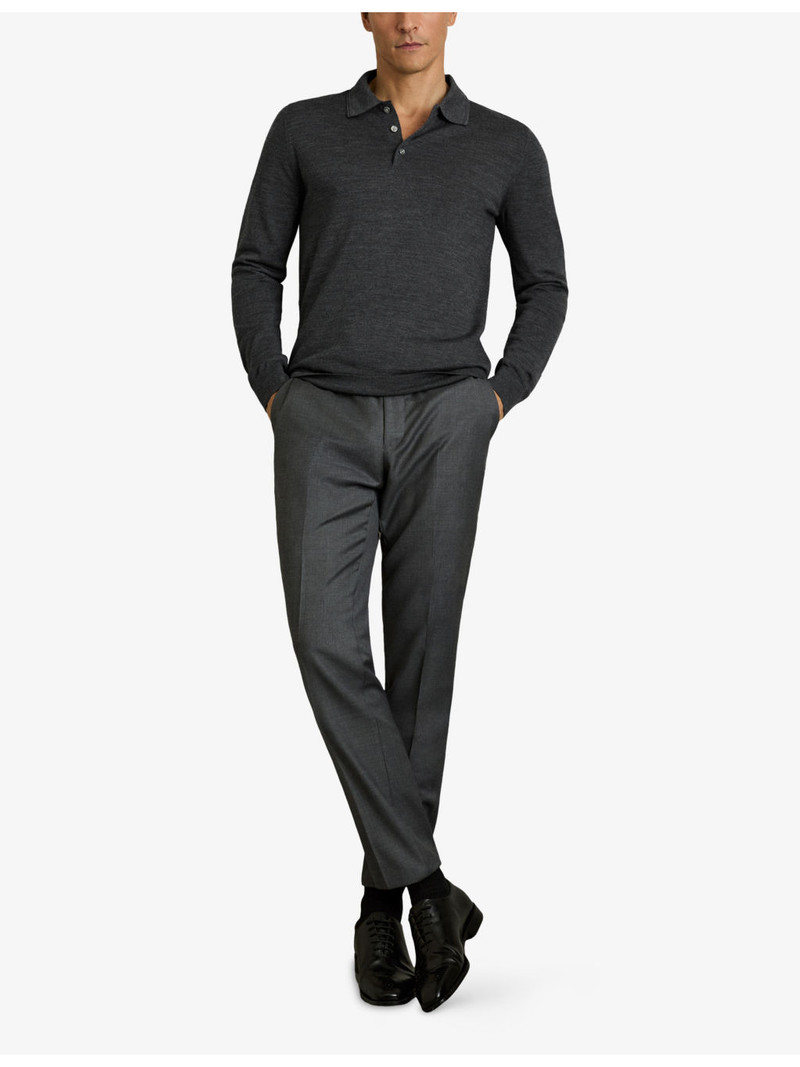 REISS Trafford polo-collar slim-fit wool jumper outlook