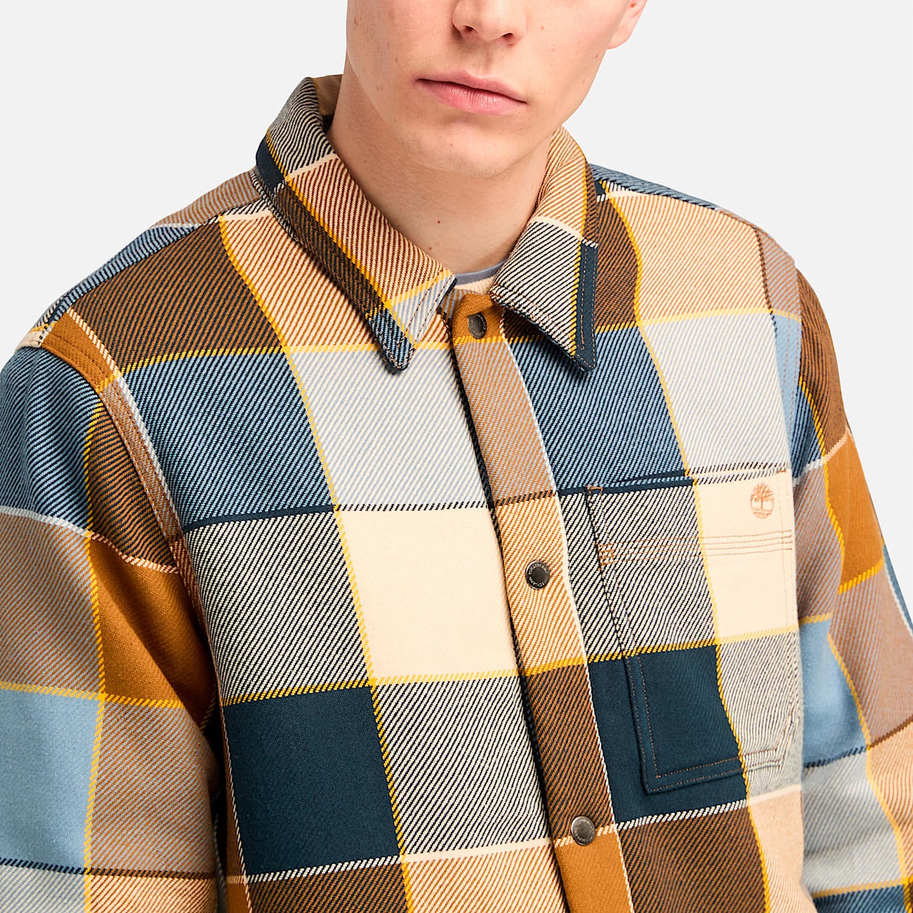 Men's High Pile Fleece Lined Plaid Overshirt - 5