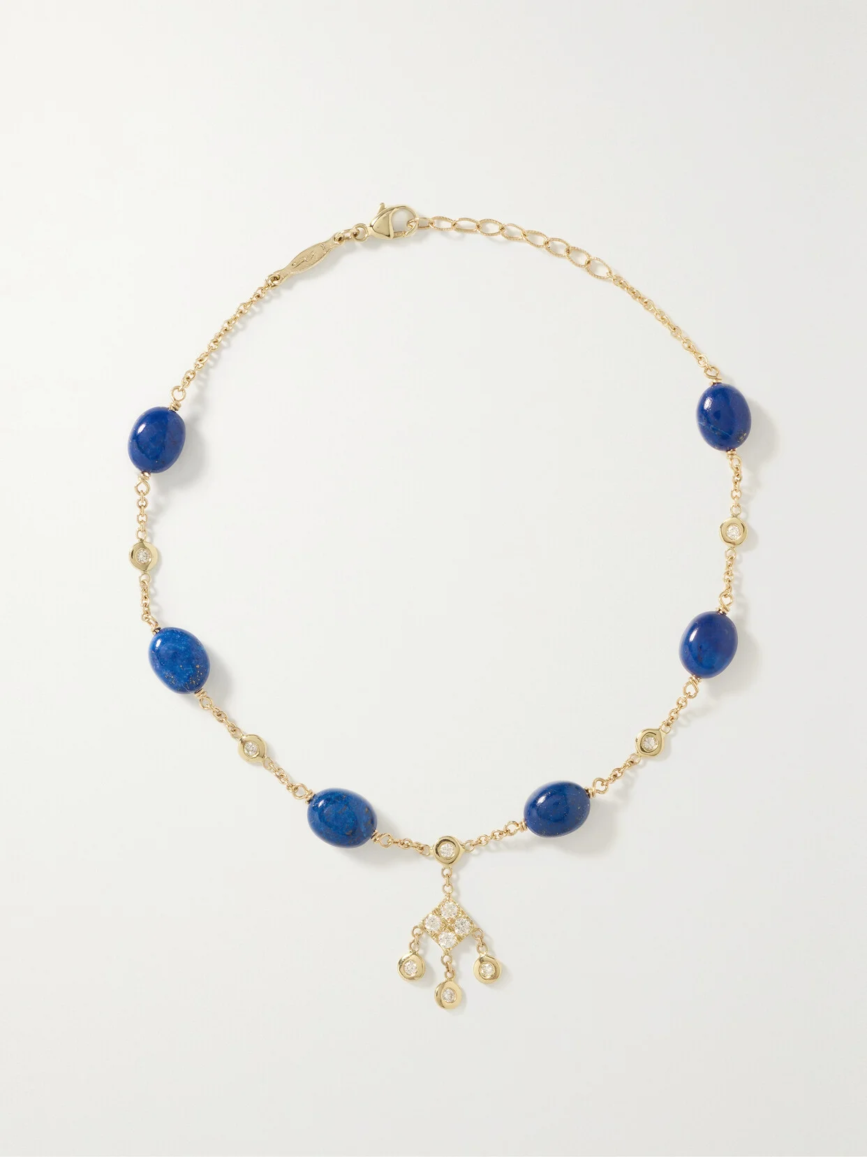 Shaker 14-karat Gold, Diamond And Lapis Lazuli Anklet - 1