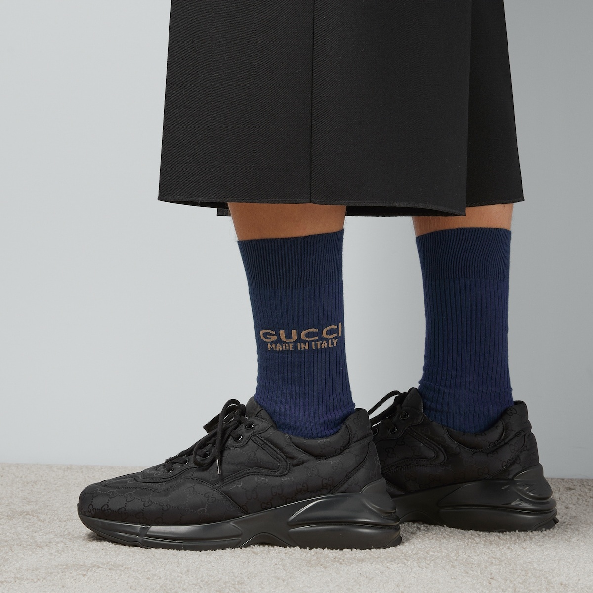 Knit cotton socks with jacquard detail - 3
