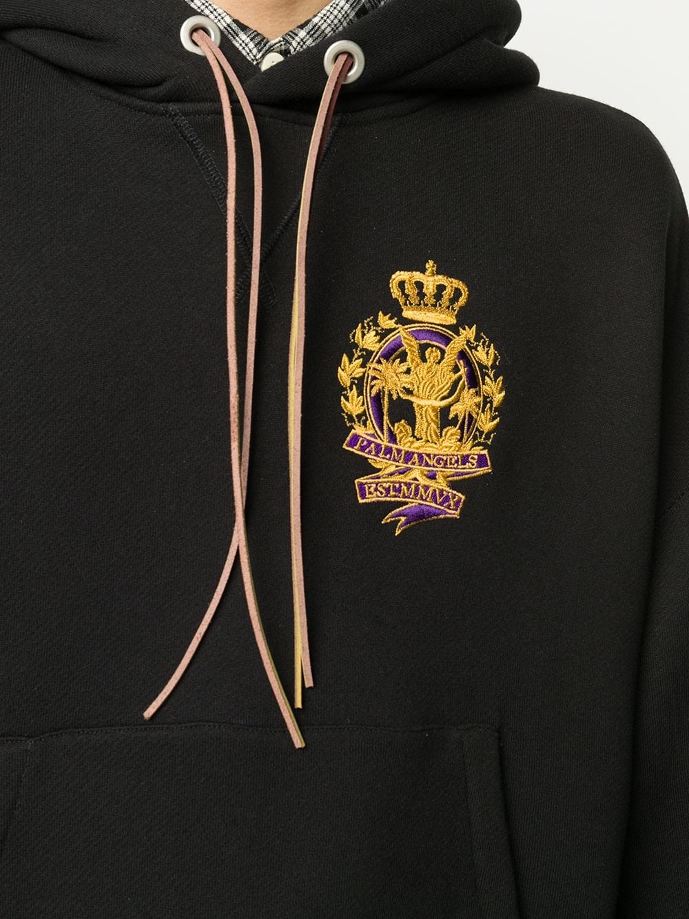 embroidered logo print hoodie - 5