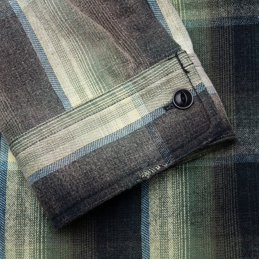 VINTAGE LIKE CHECK L/S SHIRT - GREEN - 4