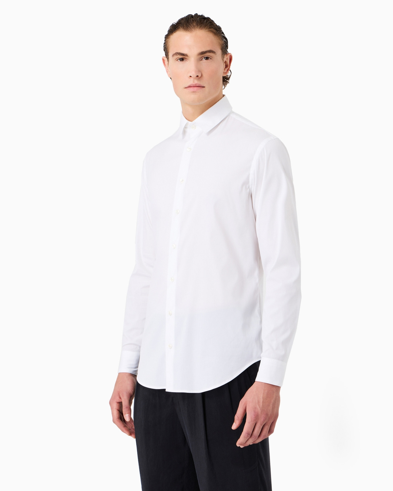 Plain-knit stretch cotton shirt - 2