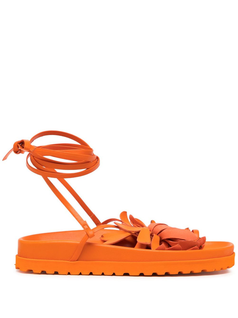 Idania floral-appliqué leather sandals 1