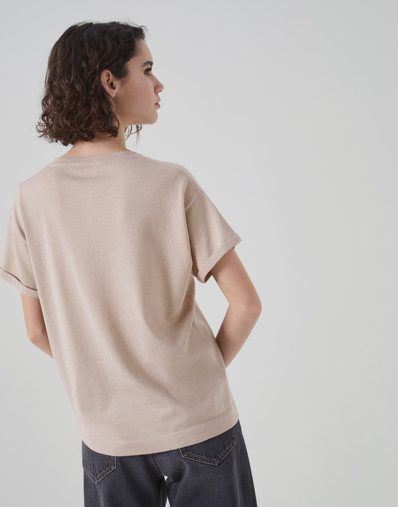 Brunello Cucinelli Sparkling cashmere and silk lightweight sweater outlook