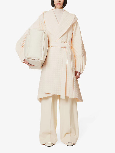 ISSEY MIYAKE Pleated Grid quilted woven coat outlook