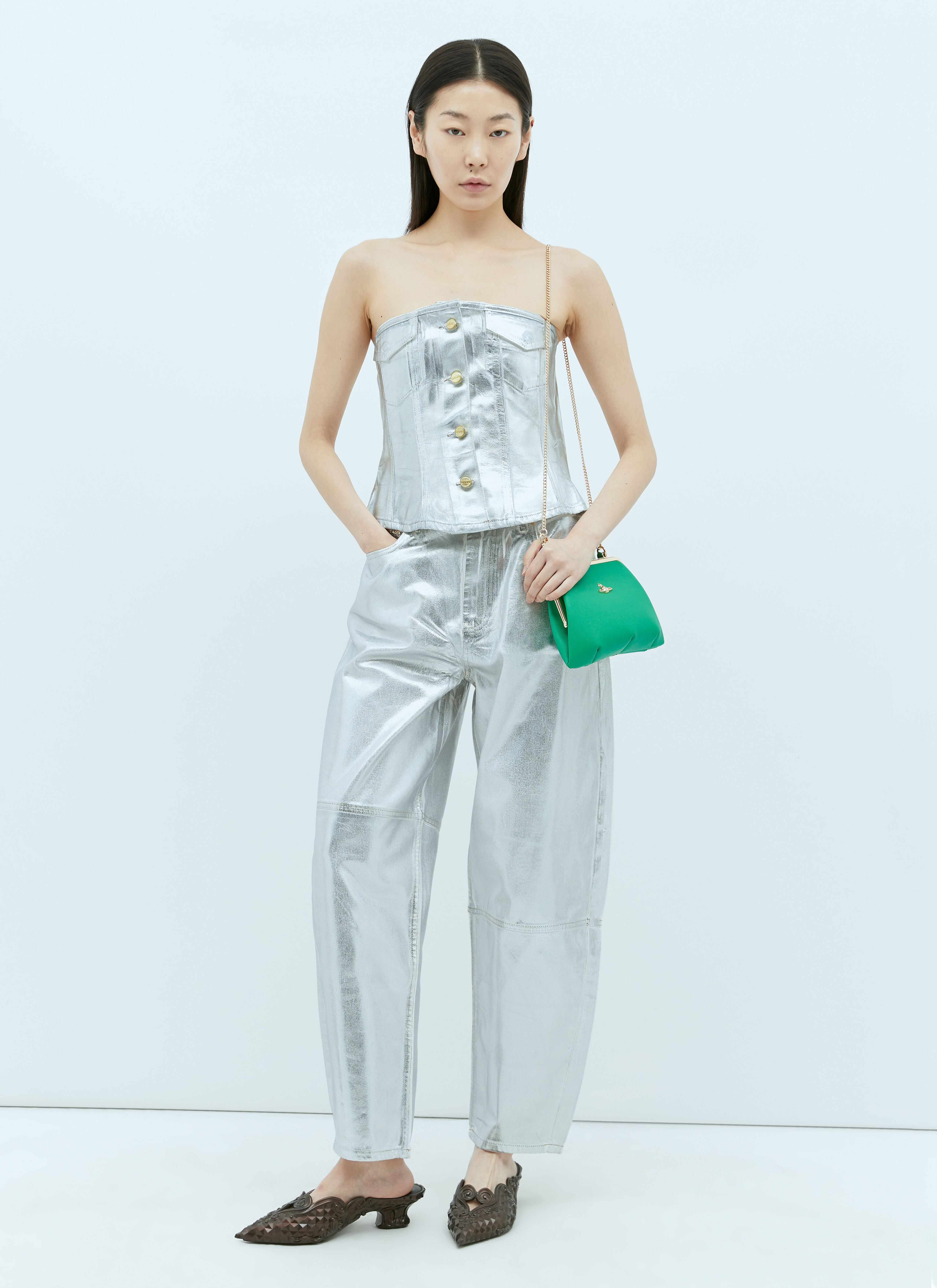 Foil Denim Corsage - 3