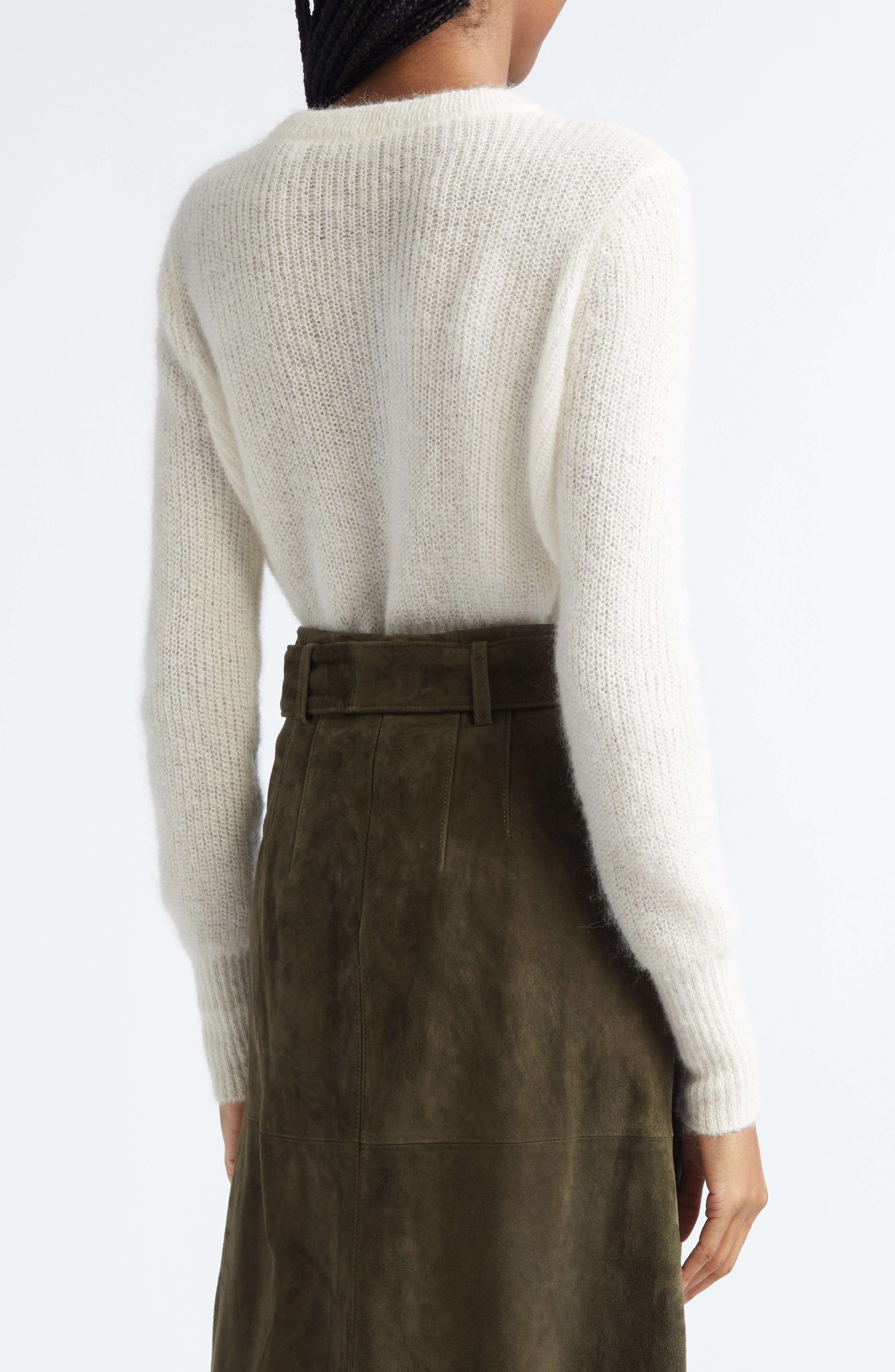 Veronica Beard Gilmour Crop Cardigan in Dove at Nordstrom - 3
