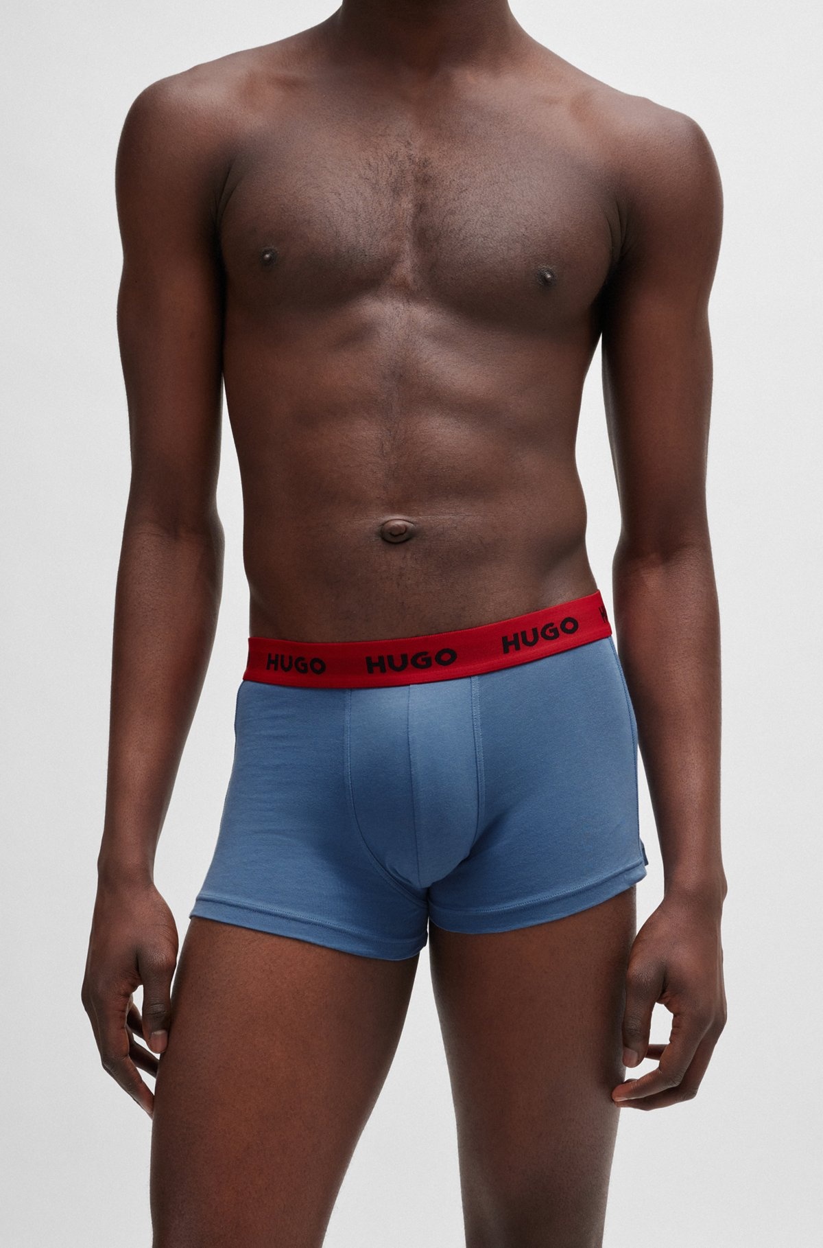 THREE-PACK OF STRETCH-COTTON TRUNKS WITH LOGO WAISTBANDS - 4