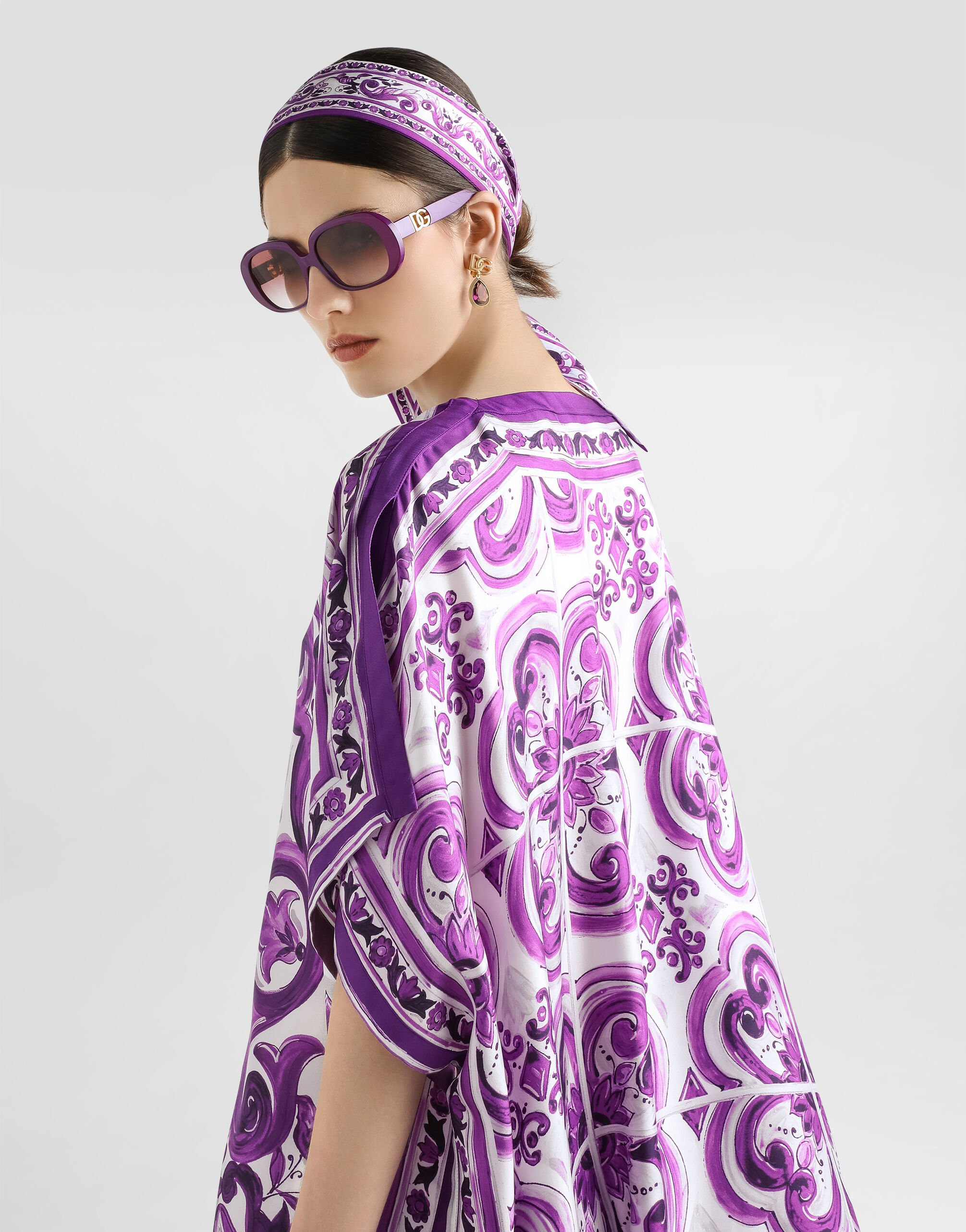Majolica-print twill caftan - 5