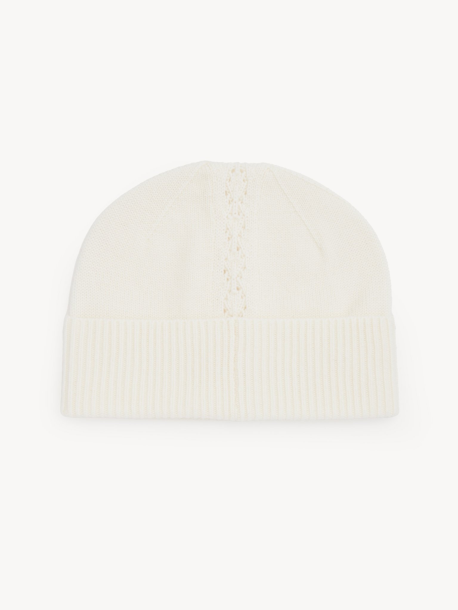 THE CHLOÉ LACE KNIT BEANIE IN WOOL & LACE JACQUARD - 5