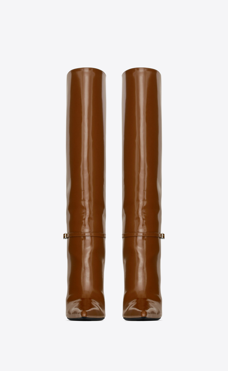 SAINT LAURENT vendome boots in glazed leather outlook