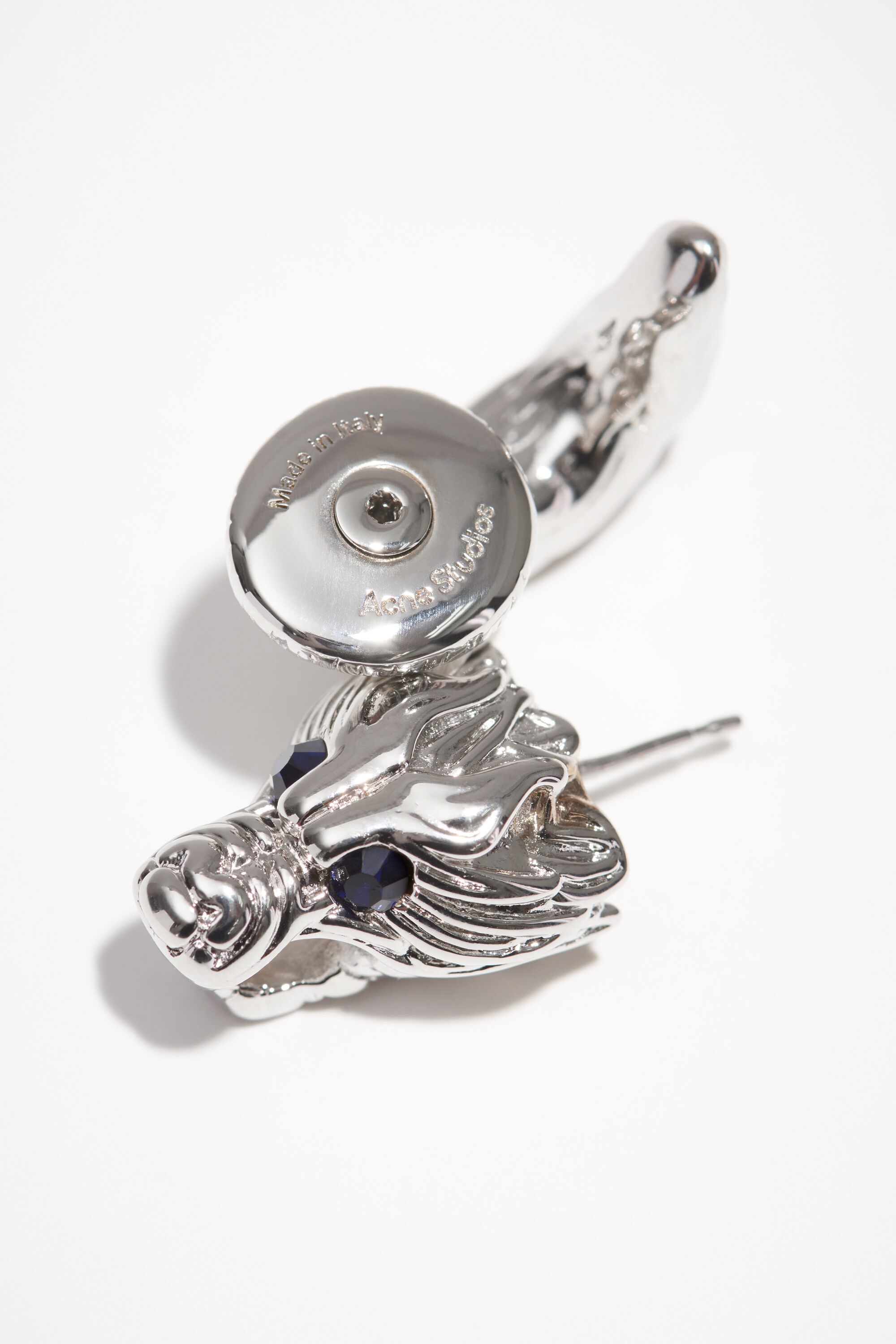 Wolf earring - Silver/blue - 2